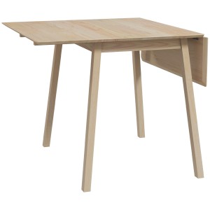 HOMCOM Masă Pliantă cu 2 Clapete, Masă pentru 2-4 Persoane din Lemn de Pin, 110x86x76 cm, Lemn Natural | Aosom Romania