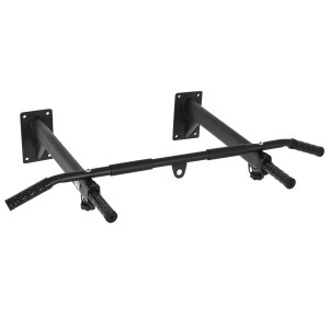 HOMCOM Bară de Tracțiune pentru Perete cu 3 Mânere Diferite, Bară de Tracțiune din Oțel, 93,5x65x17 cm, Negru
