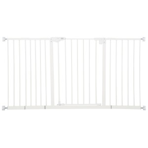 PawHut Porțiță pentru Câini și Animale de Companie cu 3 Extensii, Lățime Reglabilă, 74-147.5x76.2 cm, Alb | Aosom Romania