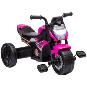AIYAPLAY Triciclu pentru Copii cu Faruri, Muzică și Claxon, Triciclu Electric din PP și Metal, 75x43x47 cm, Roz | Aosom Romania