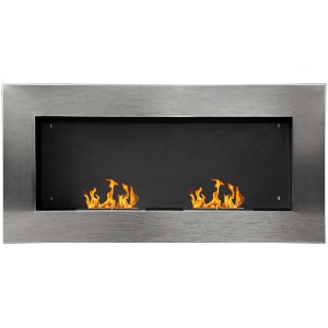 HOMCOM Semineu pe Bioetanol incalzitor Realizat din Inox cu 2 Arzătoare, aparat de incalzire ecologic 110x54x14cm  Aosom |Romania